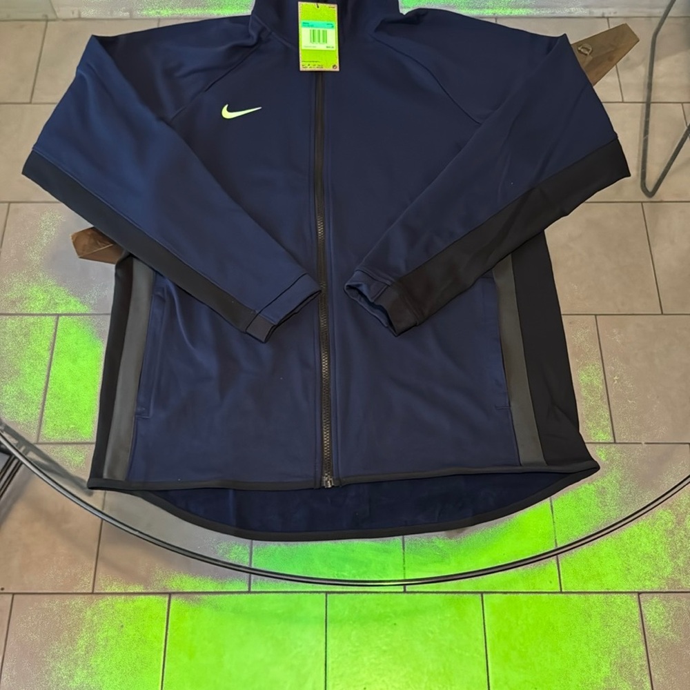 Nike Navy Performance Jacket with Neon Accents